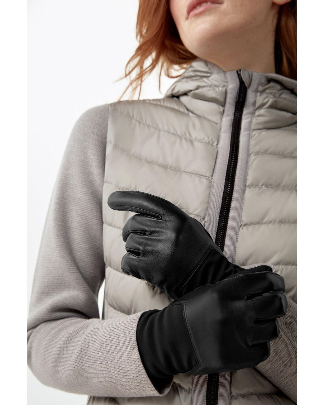 Canada Goose Mixed Media Glove in Black | Lyst