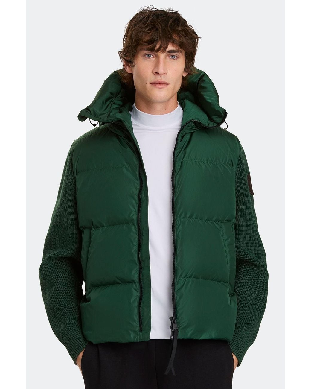 Canada Goose Green Hybridge Grove Knit Hoodie for men