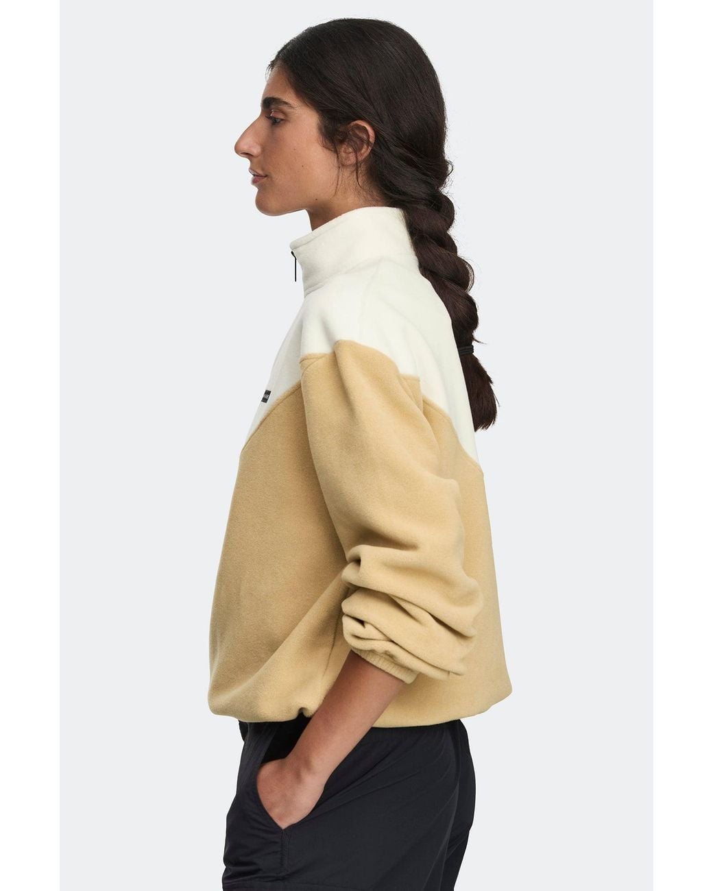 Canada Goose Natural Tayen Colour Block Fleece Quarter Zip