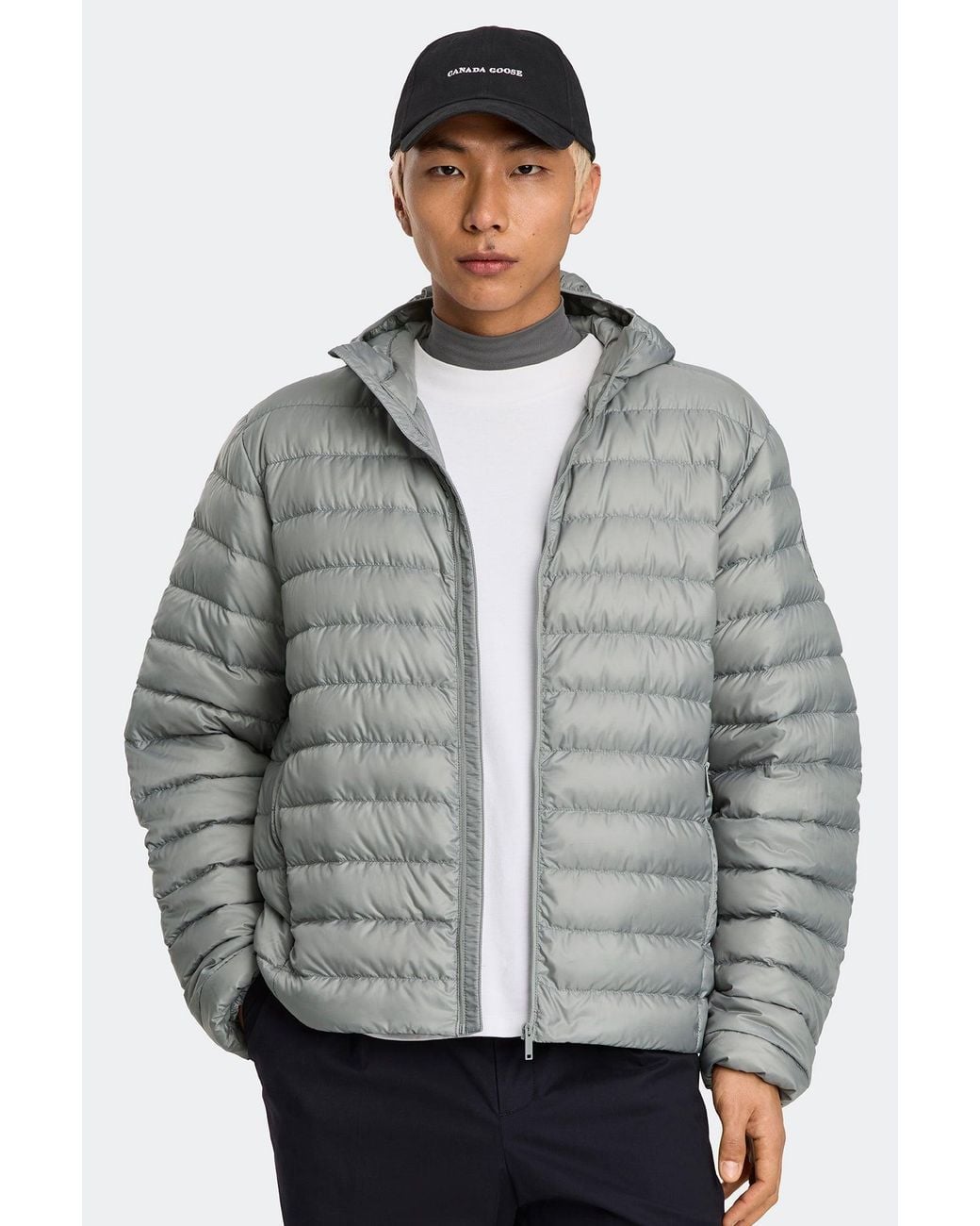 Canada Goose Gray Stratus Hoodie Tonal Disc for men