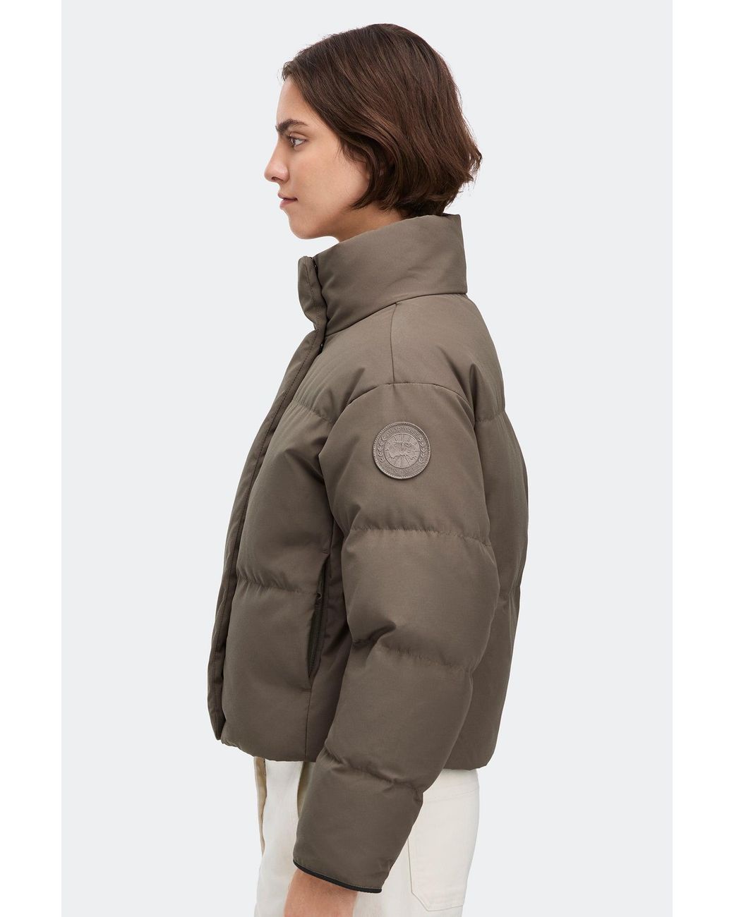 Canada Goose Brown Grandview Cropped Jacket Tonal Disc