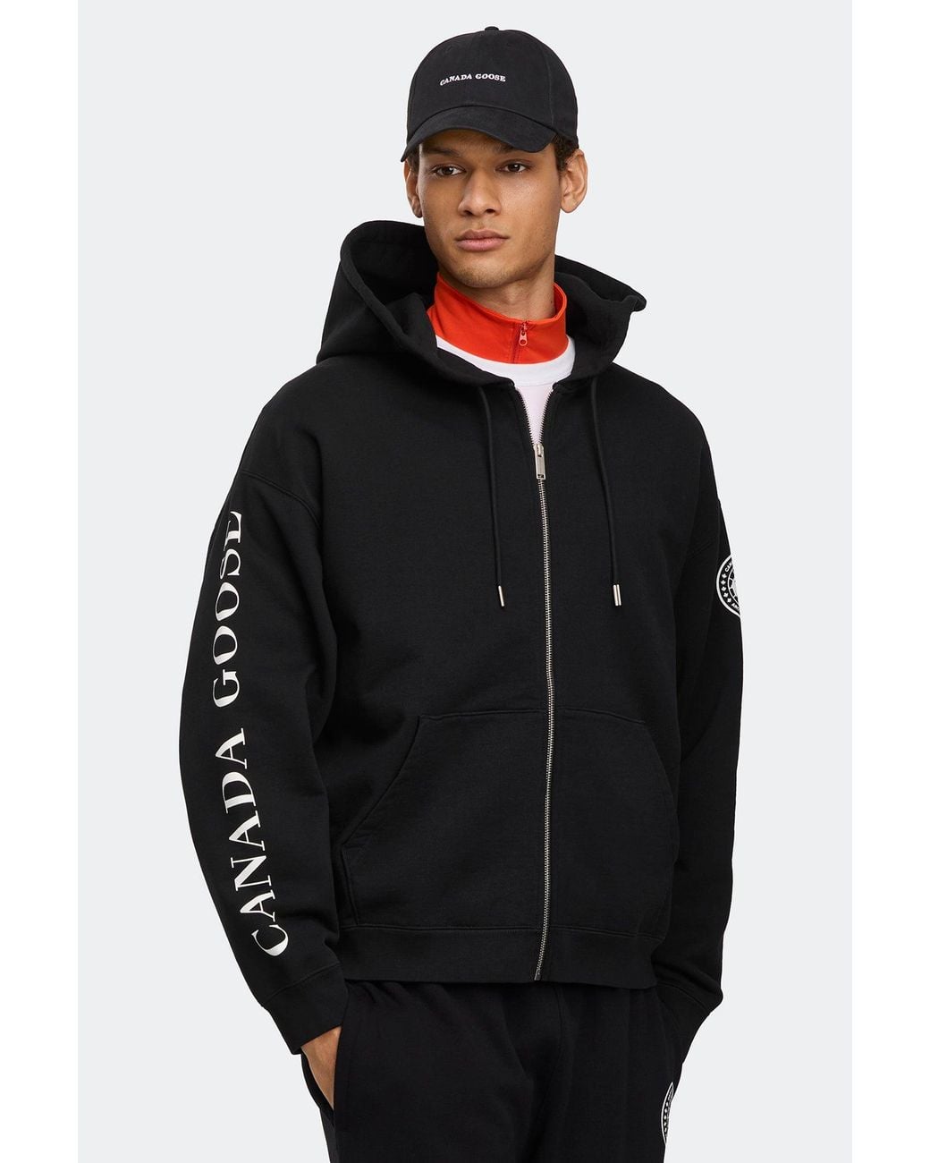 Canada Goose Black Rove Graphic Full Zip Hoodie for men