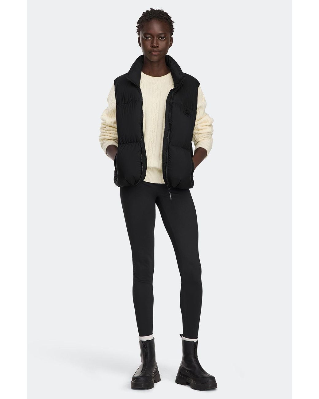 Canada Goose Black Fallon Puffer Vest Tonal Disc