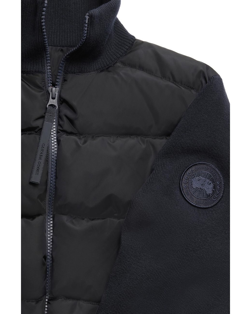 Canada Goose Blue Hybridge Wide Quilt Knit Jacket Tonal Disc