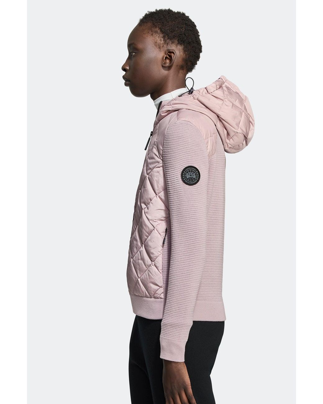 Canada Goose Black Hybridge Quilted Knit Hoodie Disc