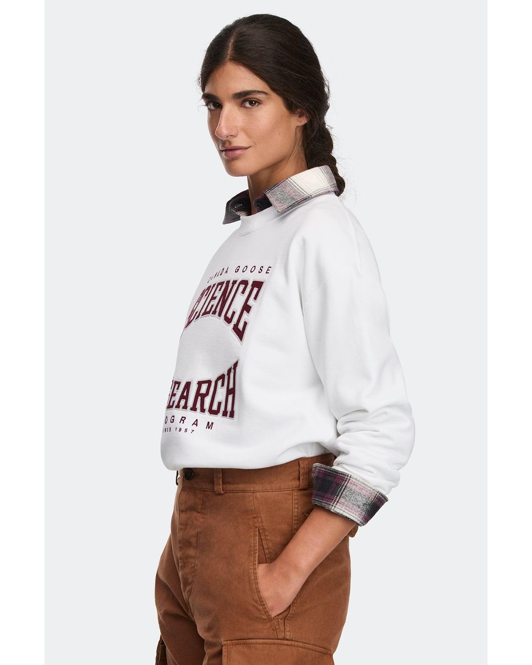 Canada Goose White Wander Science Research Sweatshirt