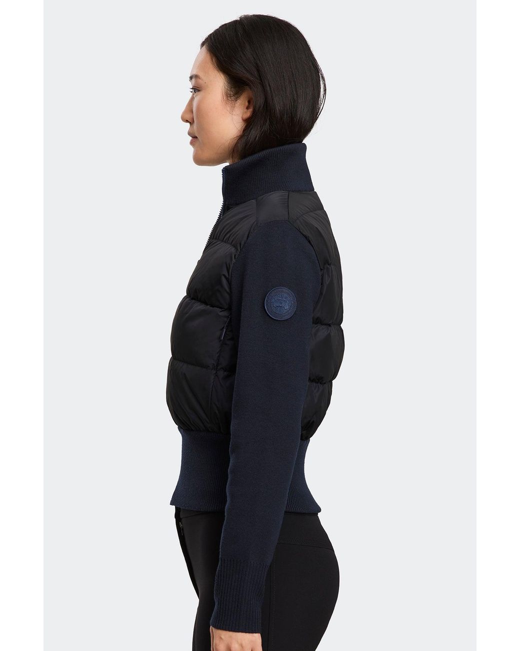 Canada Goose Blue Hybridge Wide Quilt Knit Jacket Tonal Disc