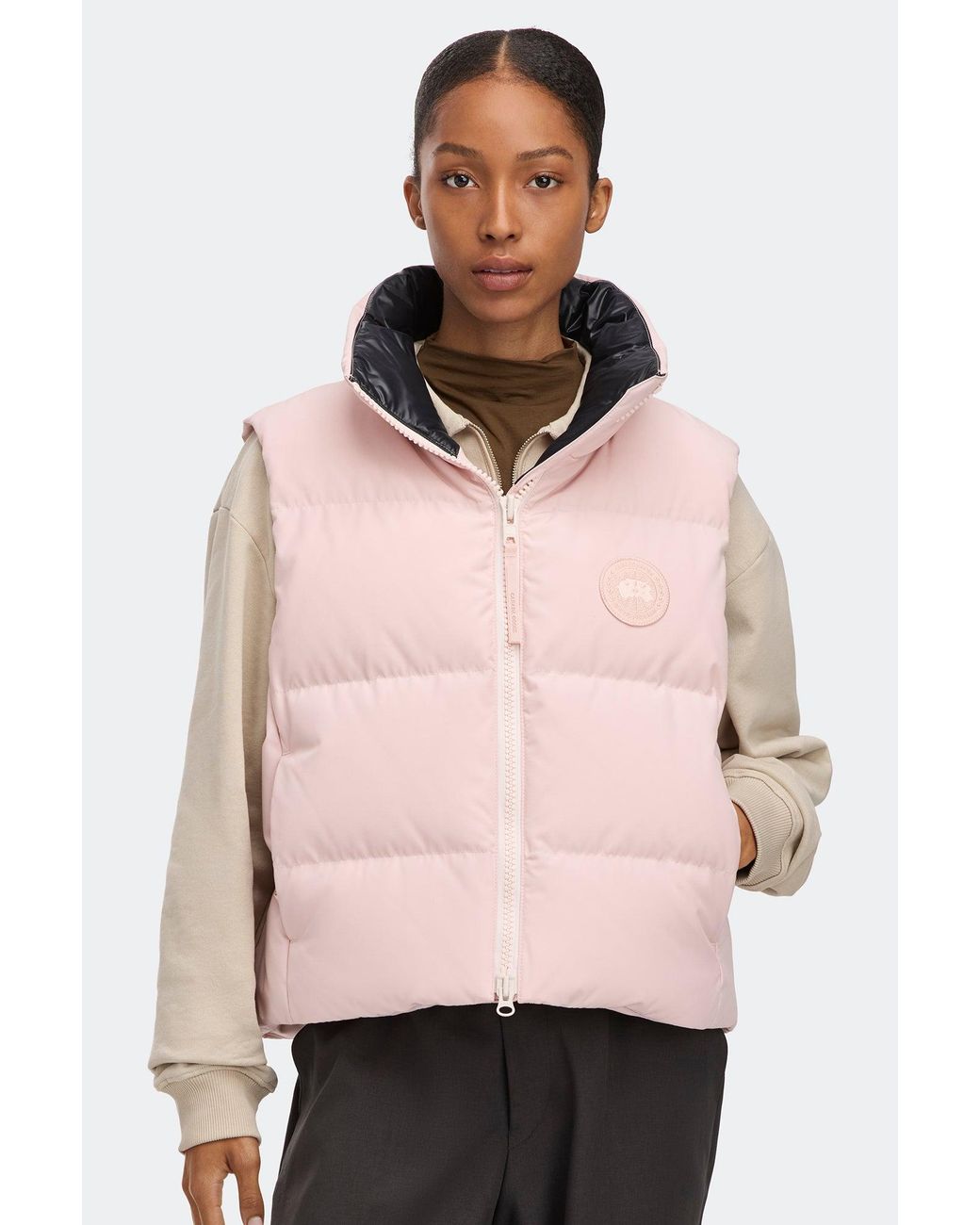 Canada Goose Natural Grandview Cropped Vest Tonal Disc