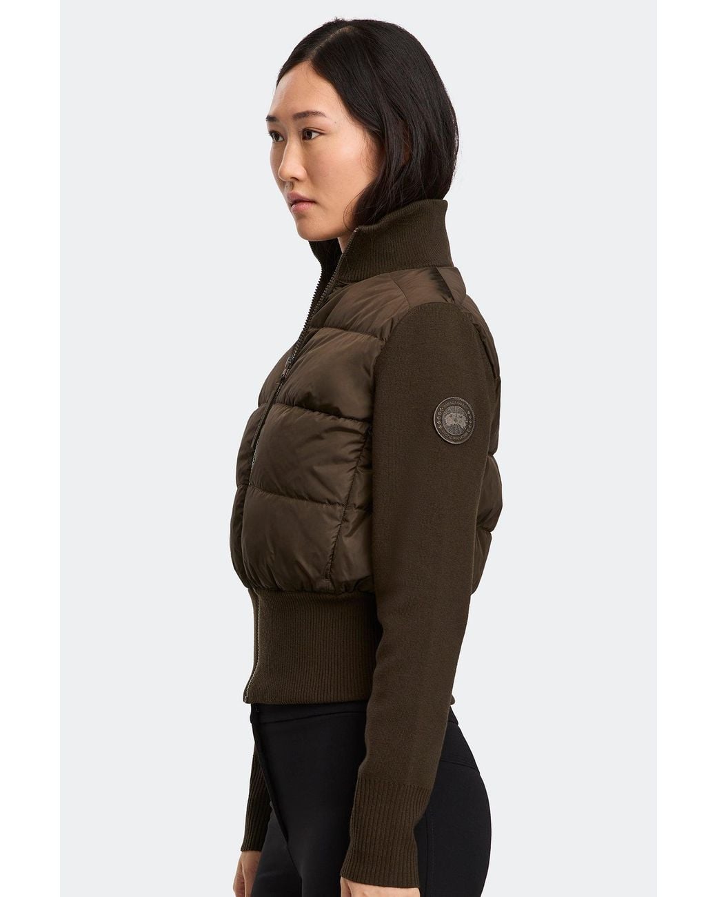 Canada Goose Black Hybridge Wide Quilt Knit Jacket Tonal Disc