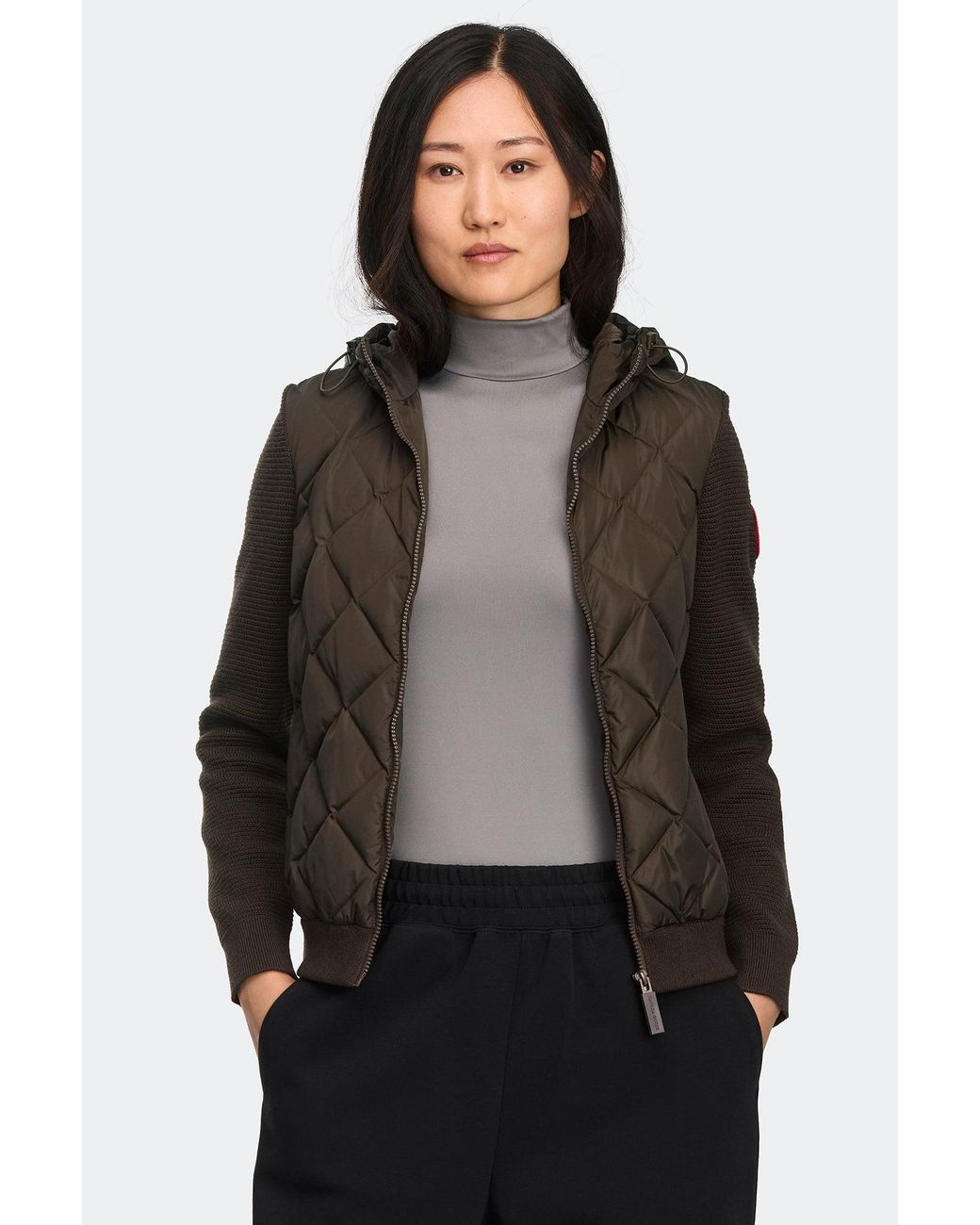Canada Goose Black Hybridge Quilted Knit Hoodie