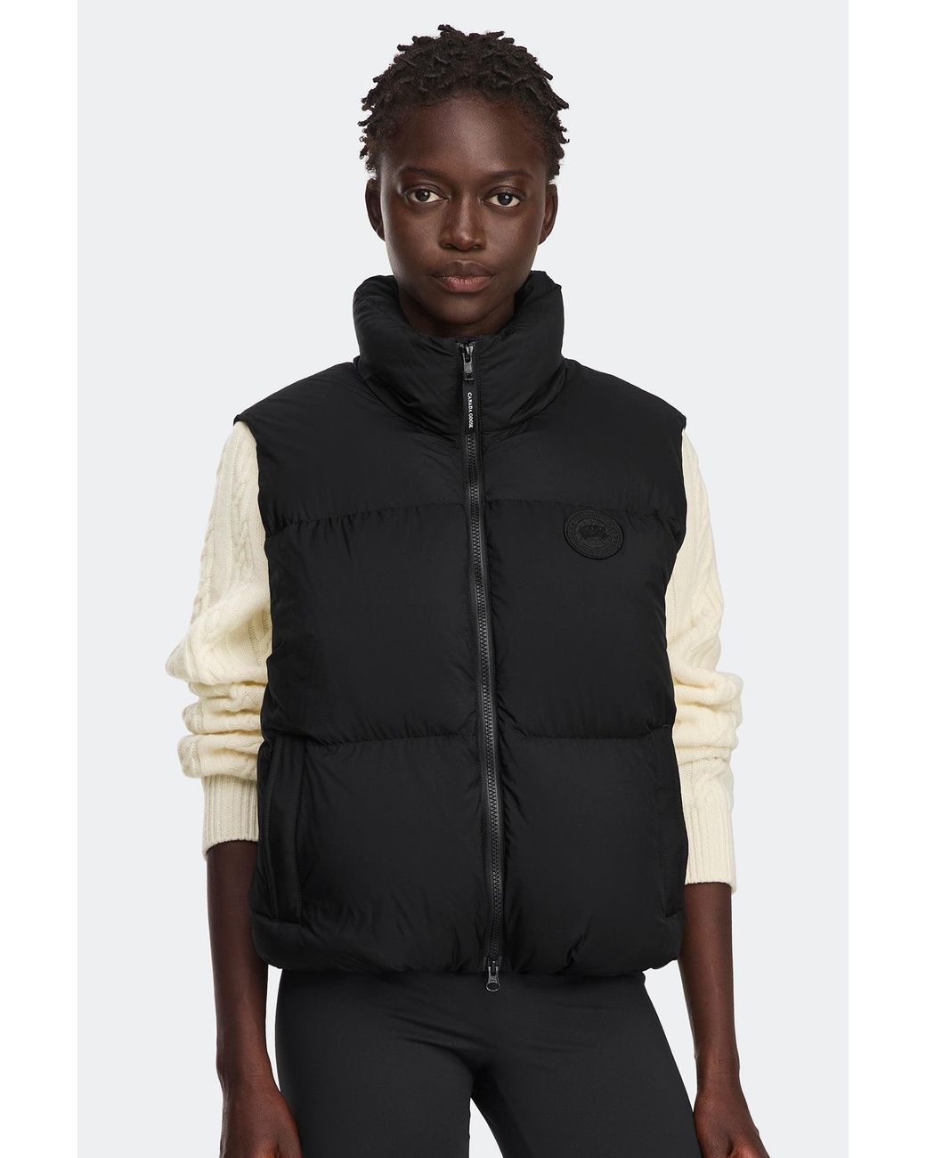 Canada Goose Black Fallon Puffer Vest Tonal Disc