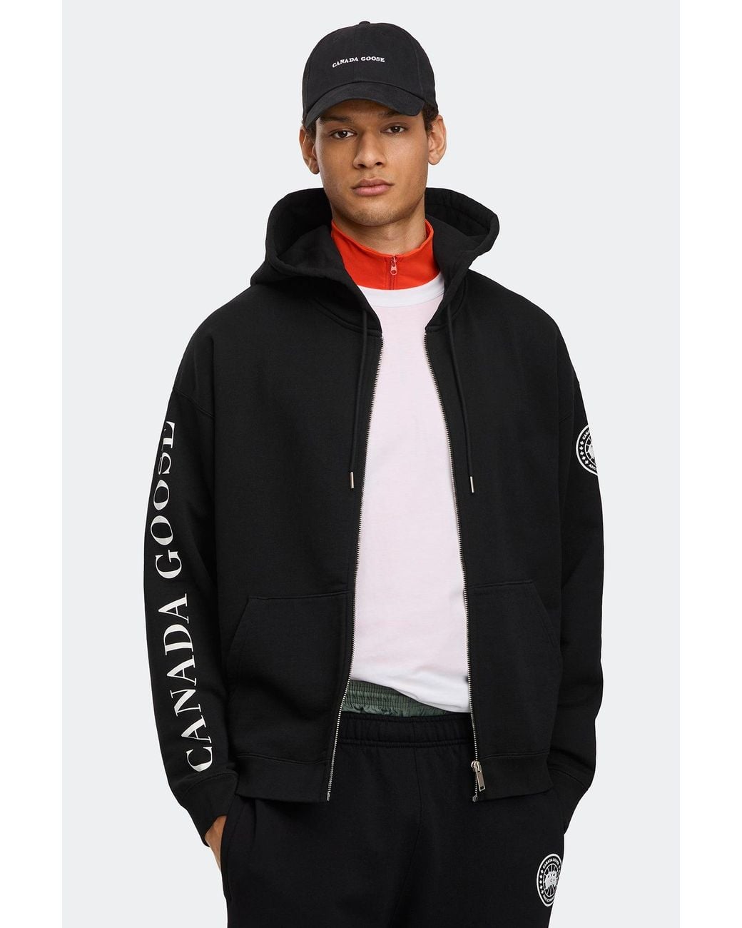 Canada Goose Black Rove Graphic Full Zip Hoodie for men