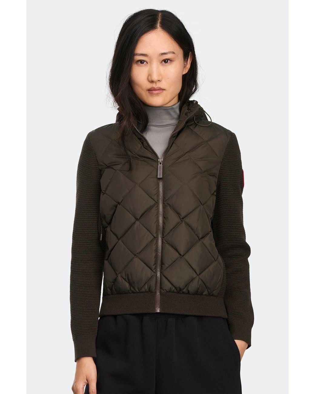 Canada Goose Black Hybridge Quilted Knit Hoodie
