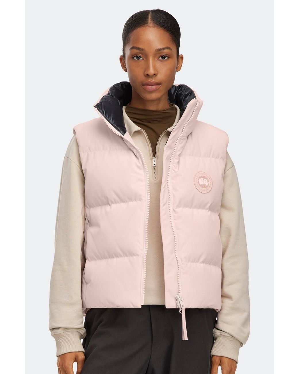 Canada Goose Natural Grandview Cropped Vest Tonal Disc