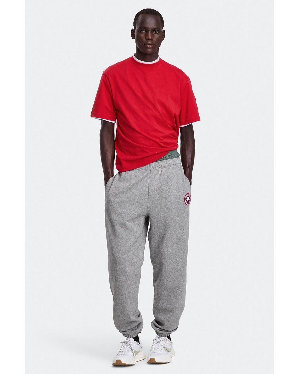 Canada Goose Red Novo T-Shirt Tonal Disc for men