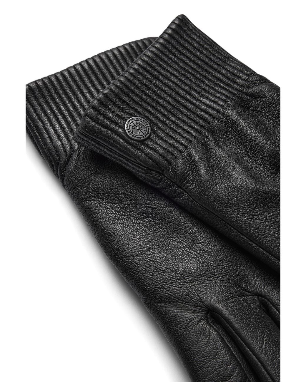 Canada Goose Black Ribbed Luxe Leather Glove
