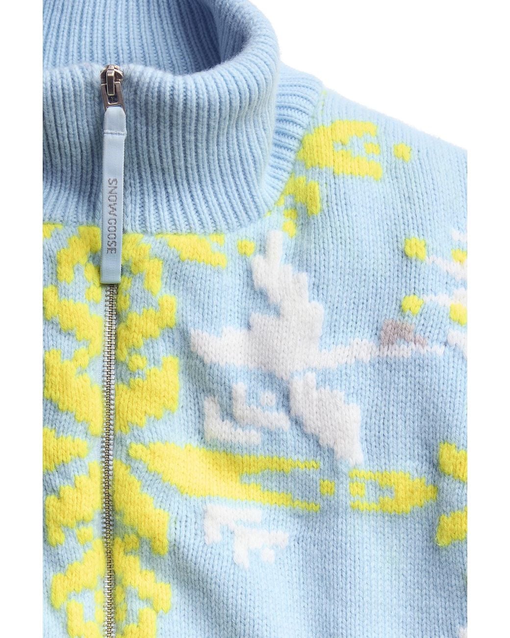 Canada Goose Blue Fair Isle Selby Knit Puffer