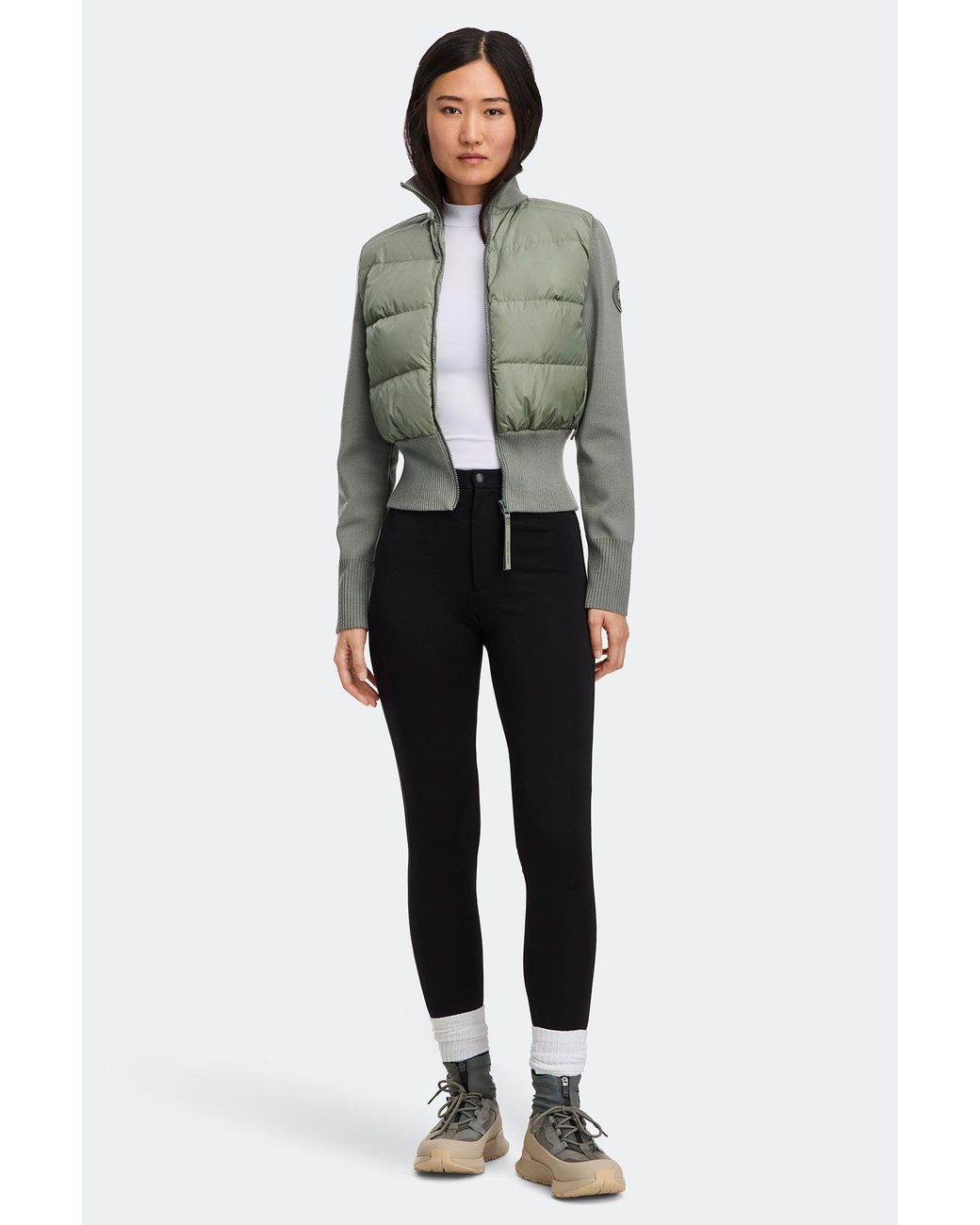 Canada Goose Green Hybridge Wide Quilt Knit Jacket Tonal Disc