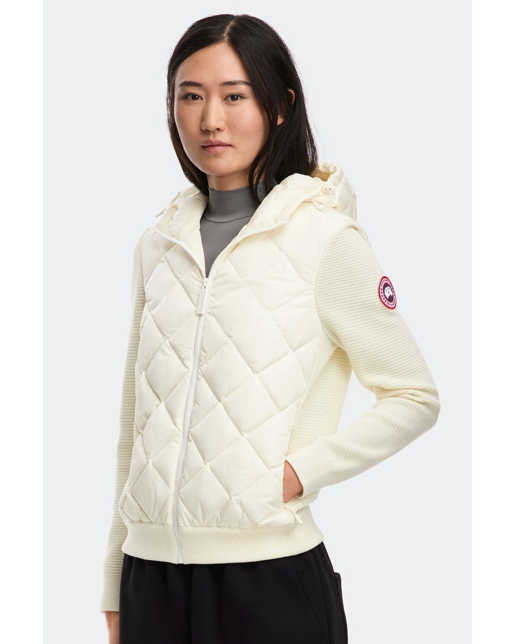 Canada Goose Natural Hybridge Quilted Knit Hoodie