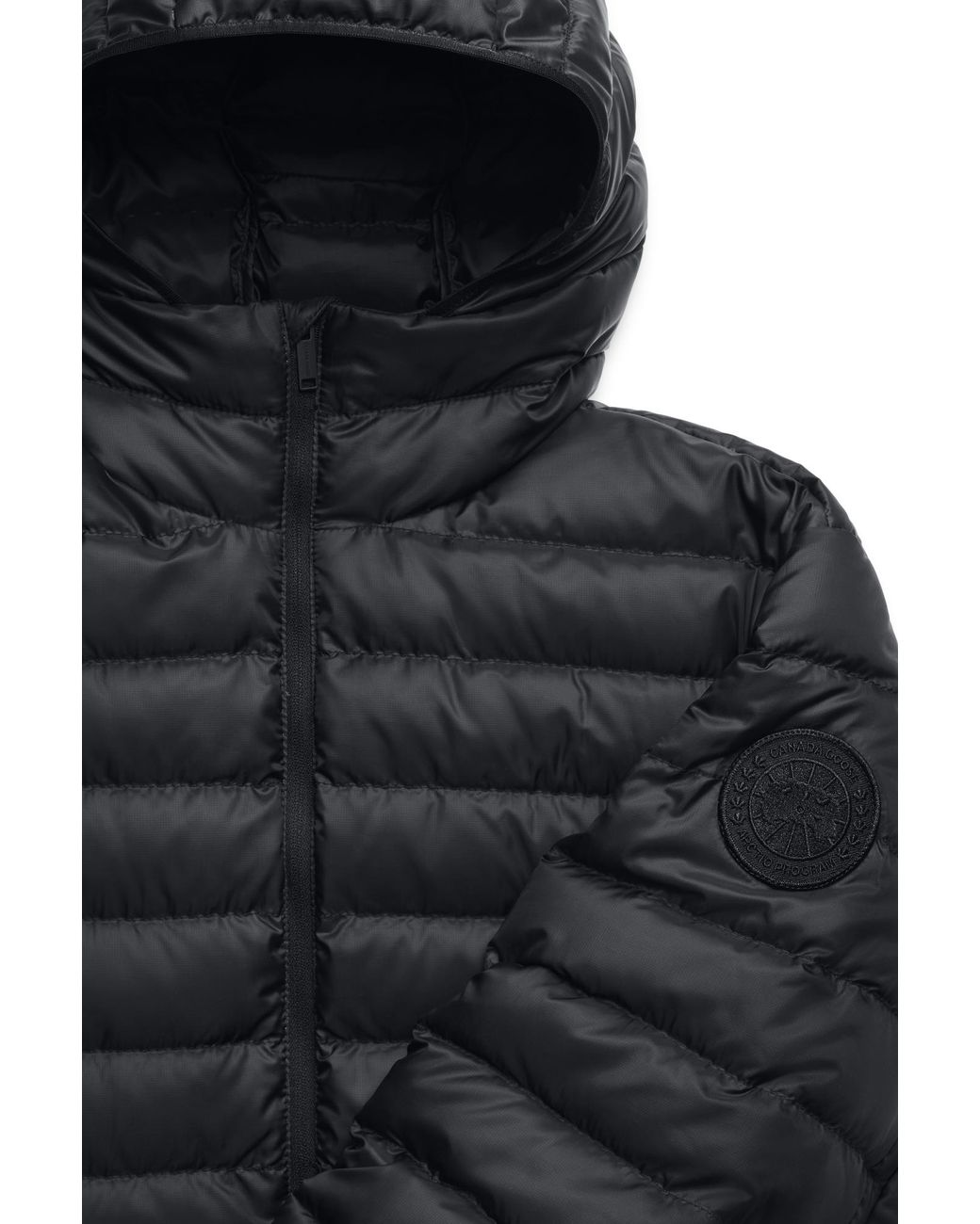 Canada Goose Black Stratus Hoodie Tonal Disc for men