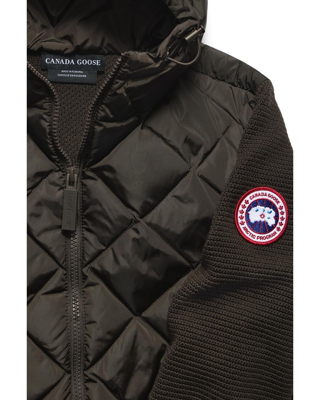 Canada Goose Black Hybridge Quilted Knit Hoodie