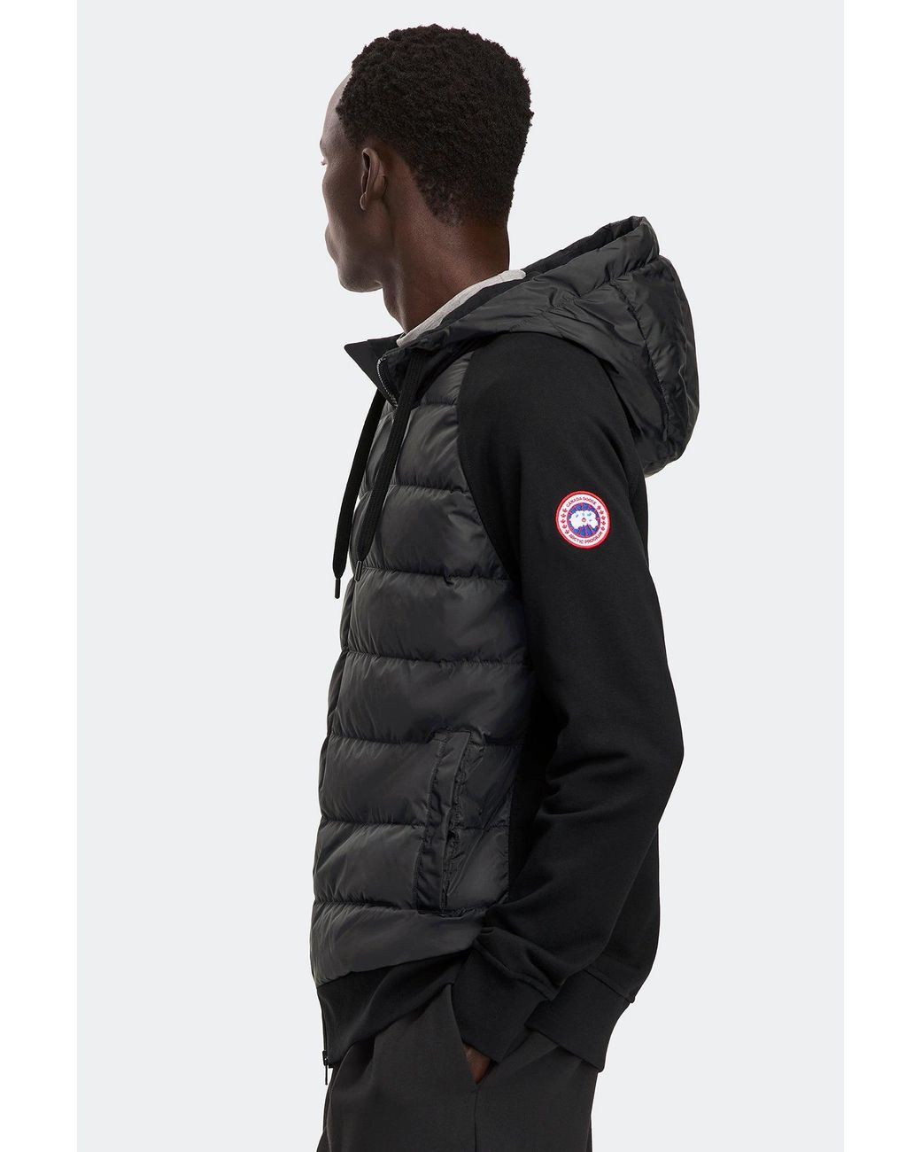 Canada Goose Black Hybridge Huron Full Zip Hoodie for men