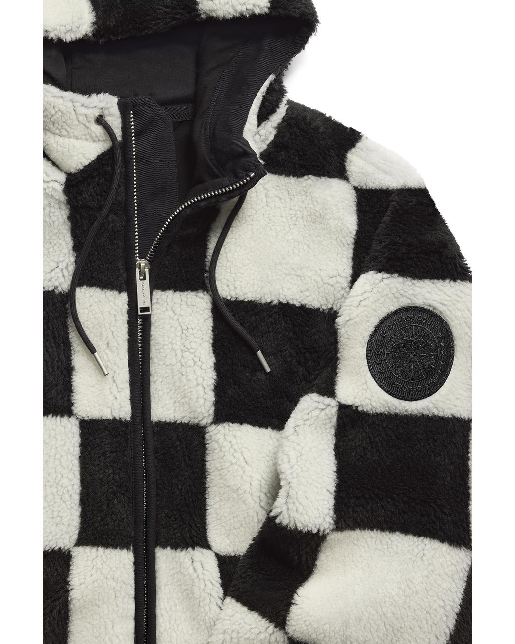 Canada Goose Black Harrier Checkered Fleece Hoodie for men