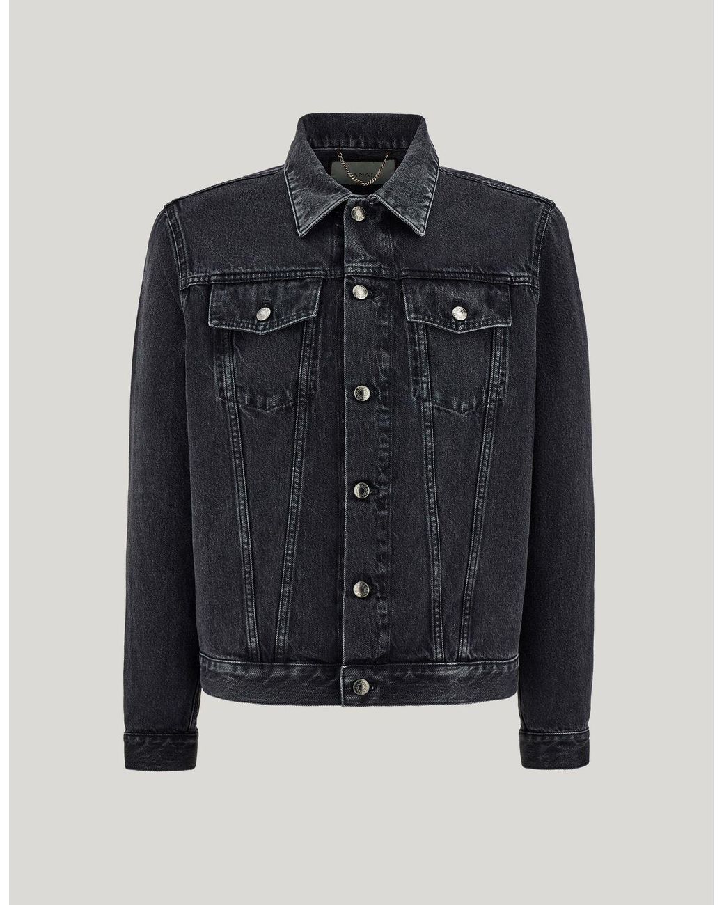Canali Blue Cotton Denim Jacket for men