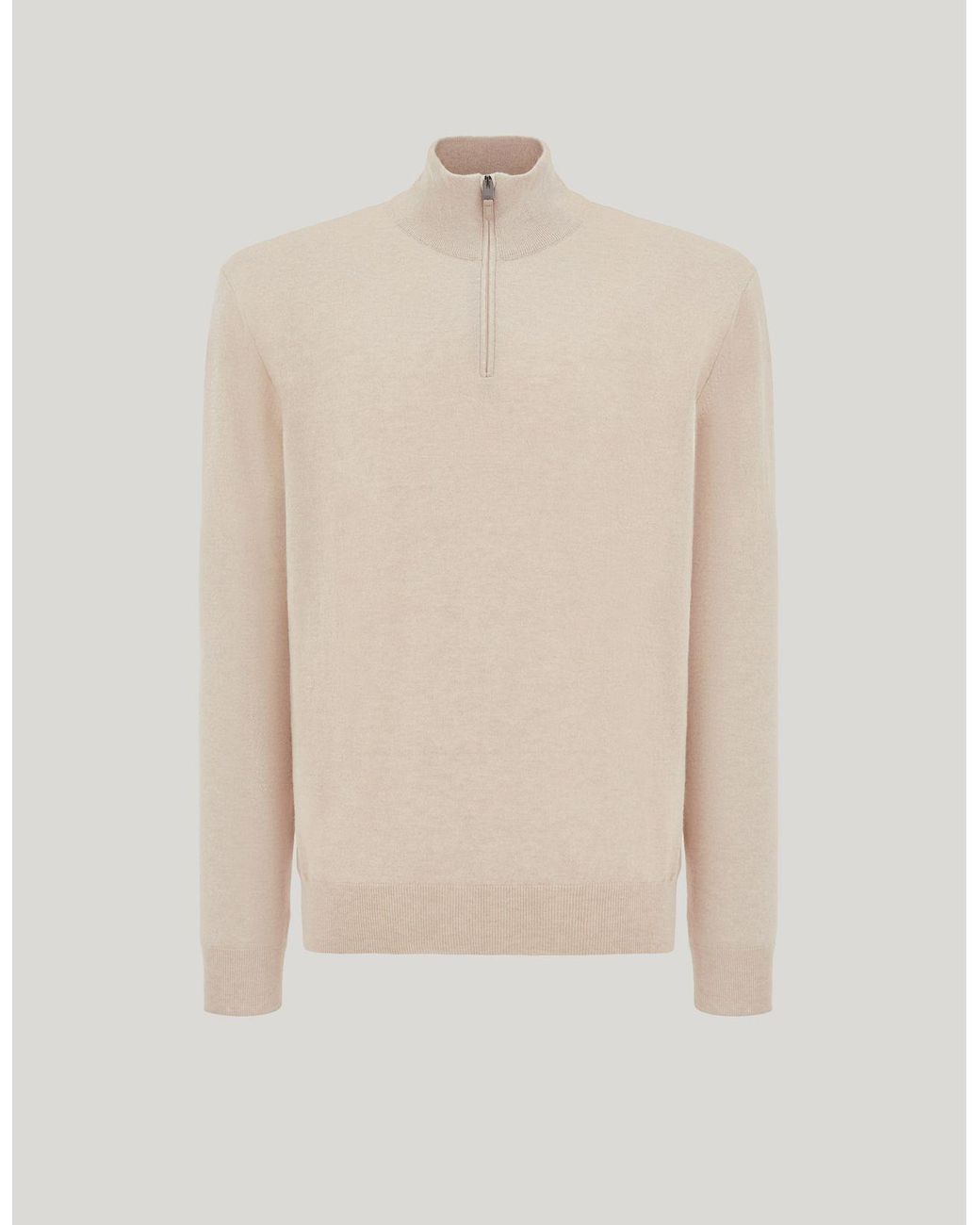 Canali Natural Cashmere Zippered Mock Neck Sweater for men