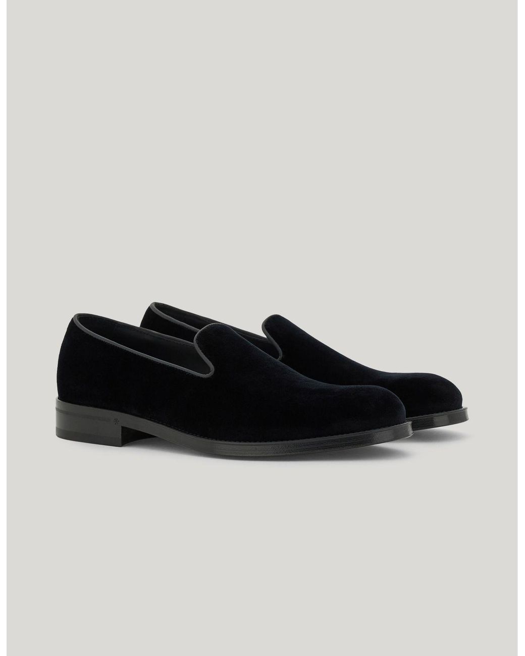 Canali Black Velvet Slip-Ons for men