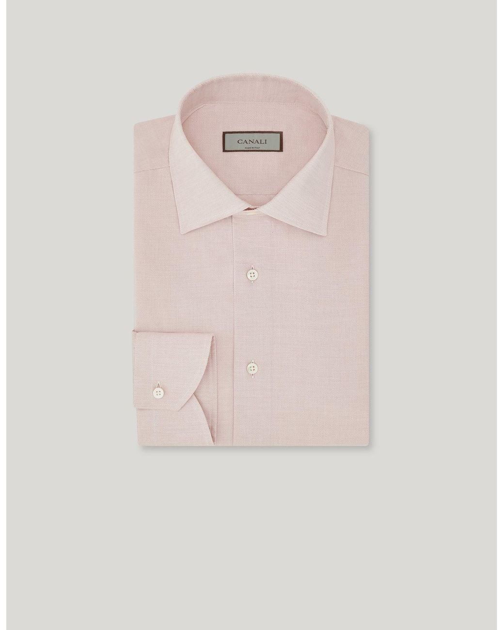 Canali Pink Cotton Twill Regular-Fit Dress Shirt for men