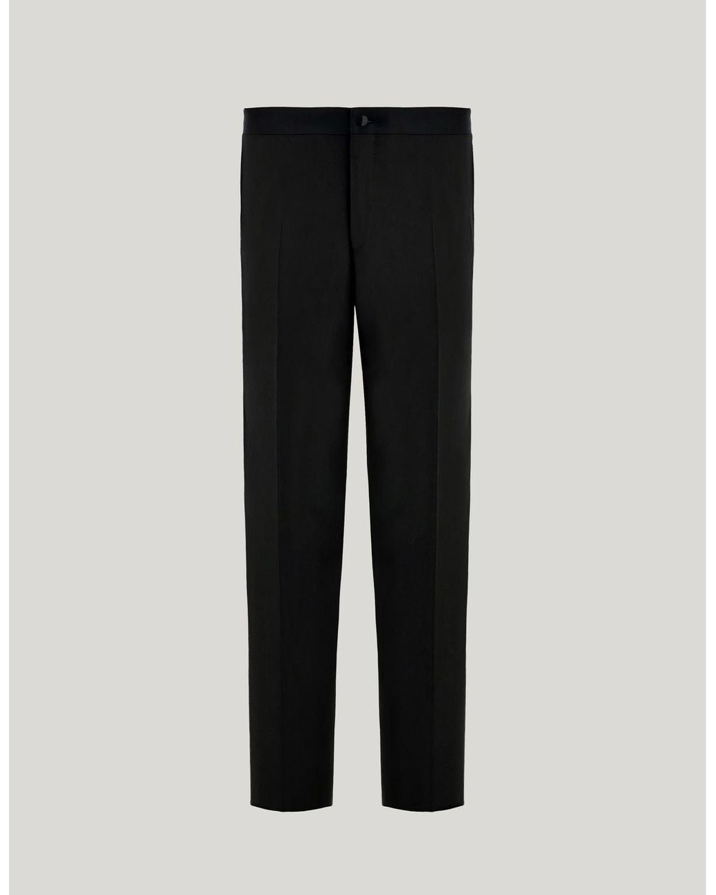 Canali Black Regular Fit Tuxedo Pants for men