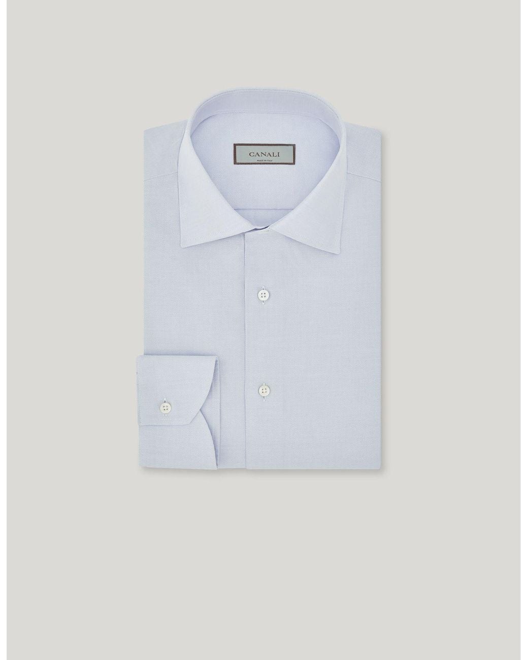 Canali Blue Impeccabile Cotton Twill Regular-Fit Shirt for men