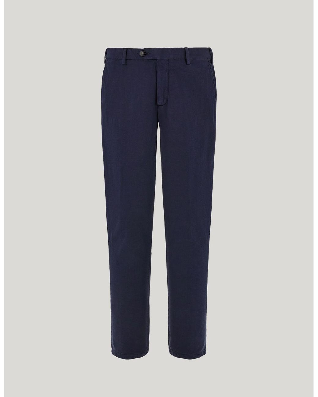 Canali Blue Regular-Fit Cotton And Silk Gabardine Chinos for men