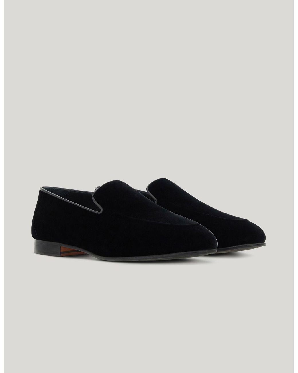 Canali Black Double Velvet Slip-Ons for men