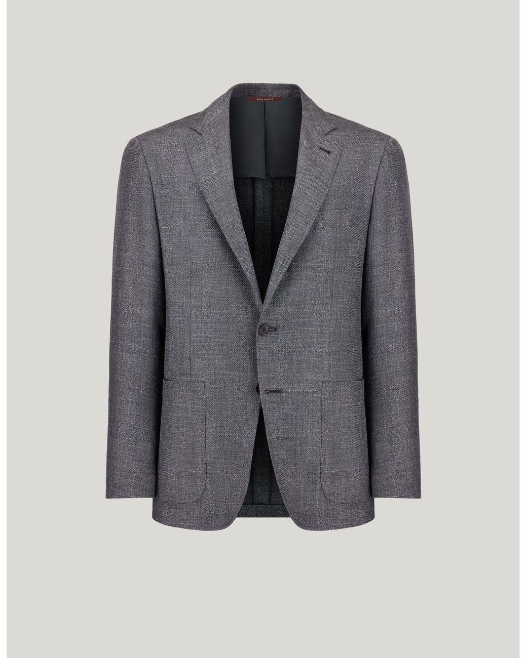 Canali Gray Modern Fit Wool, Silk And Linen Blend Kei Jacket for men