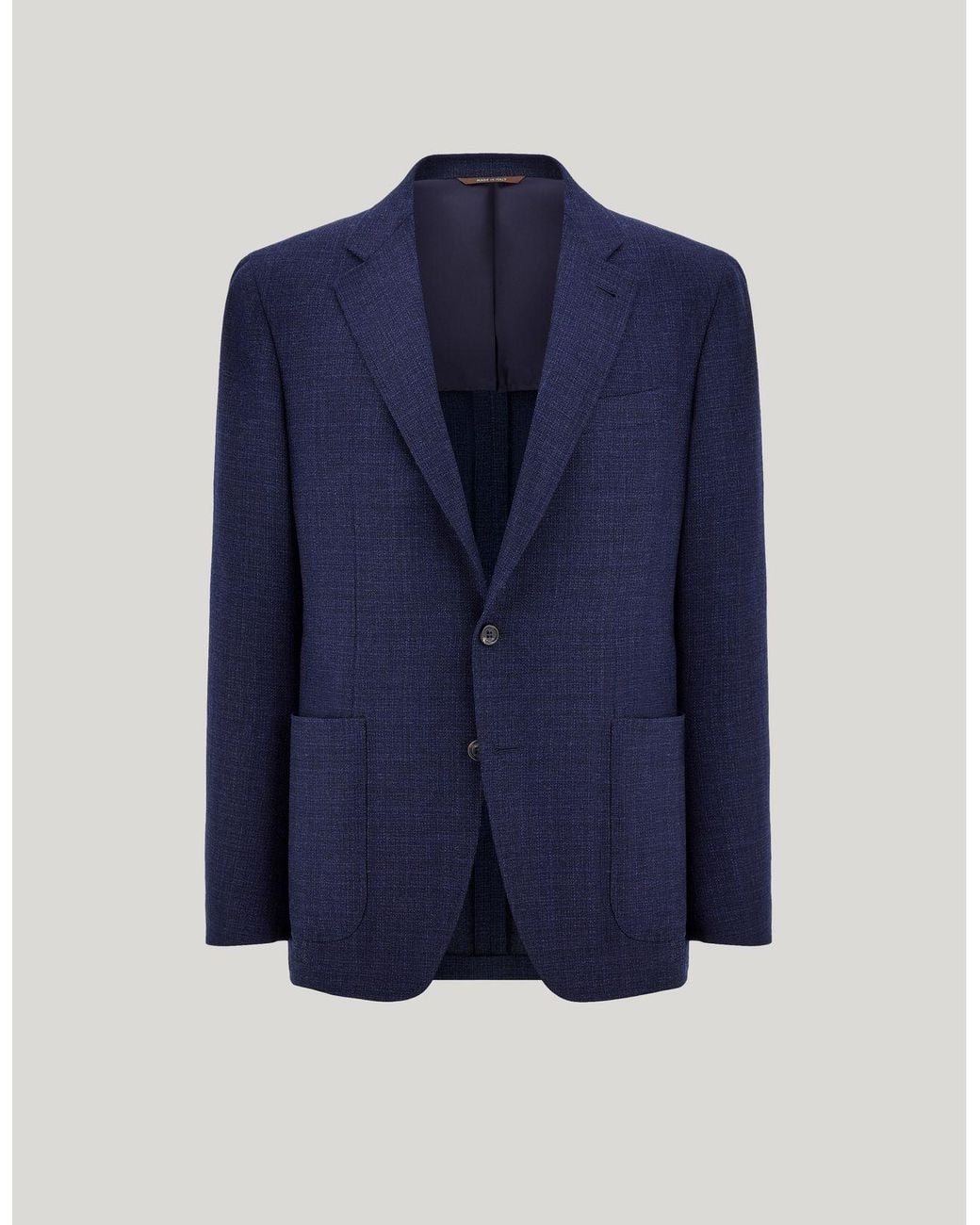 Canali Blue Modern Fit Wool Kei Jacket With Matte Effect for men