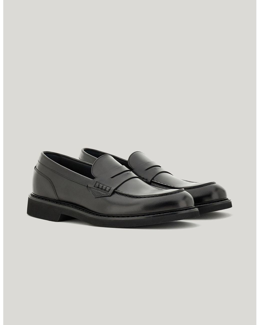 Canali Black College Moccasin Loafers for men