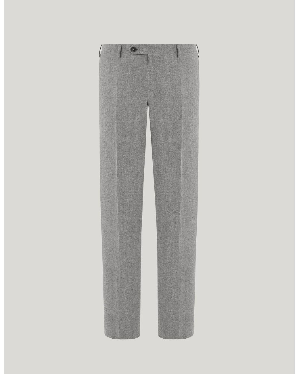 Canali Gray Impeccabile Light 150's Wool Regular-Fit Pants for men