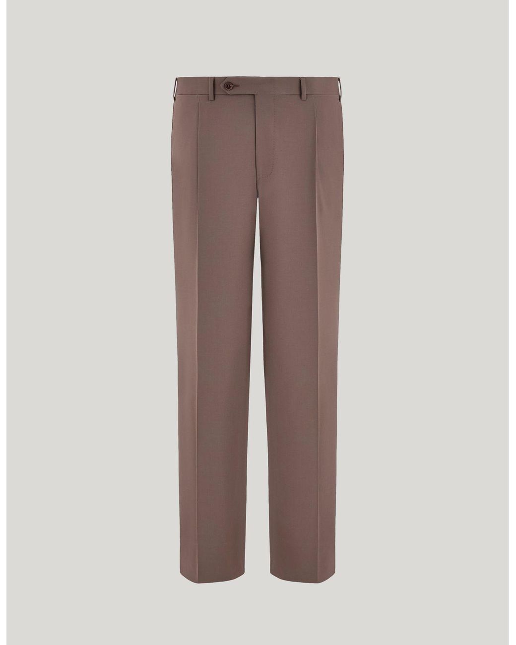 Canali Brown Walnut Regular-Fit Stretch Wool Trousers for men