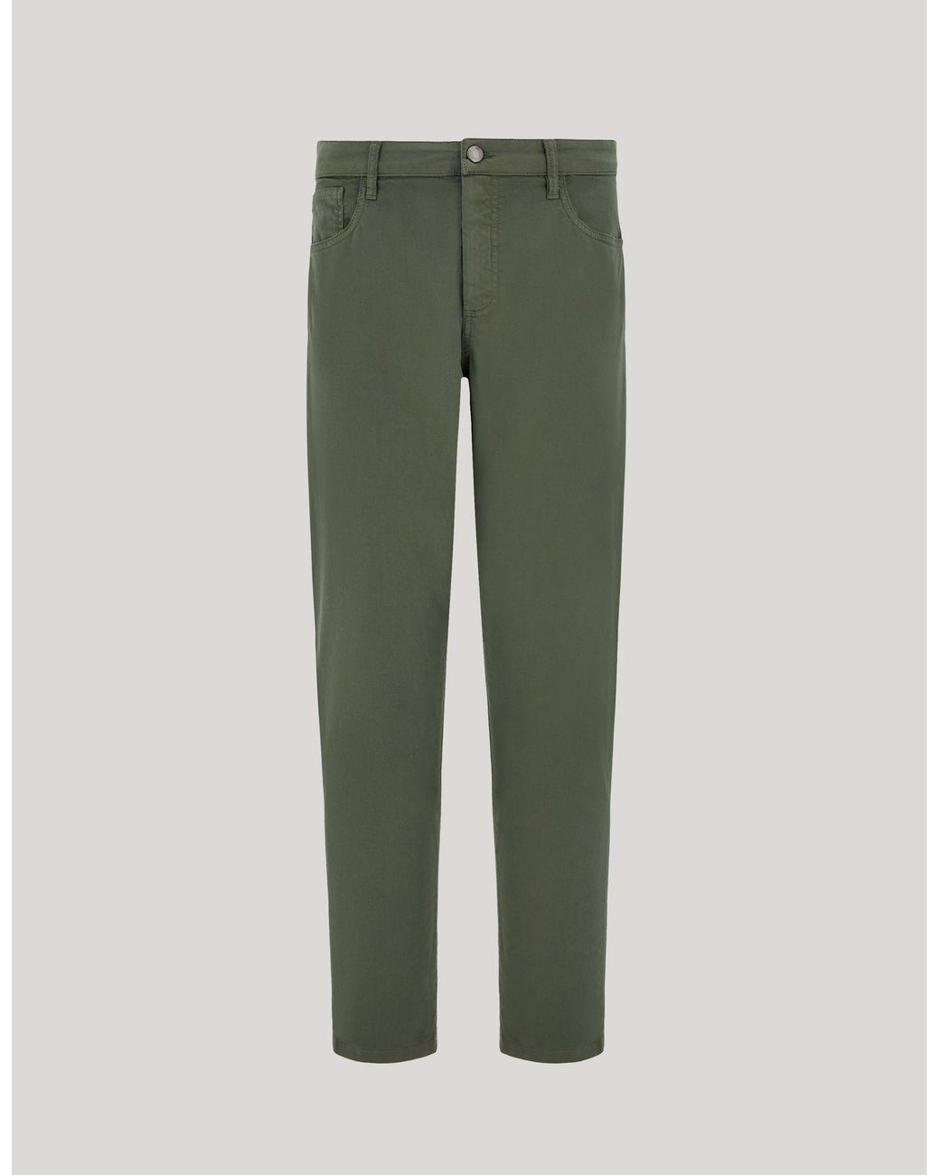 Canali Green Levante Comfort Cotton Microtwill Regular-Fit Pants for men