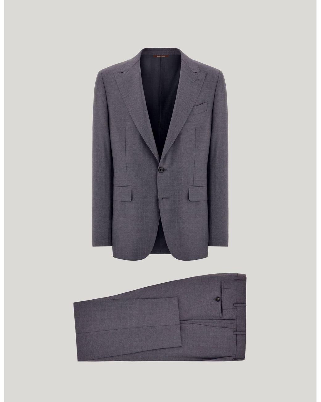 Canali Blue And 150's Wool And Silk Modern-Fit Suit With Pinstripes for men