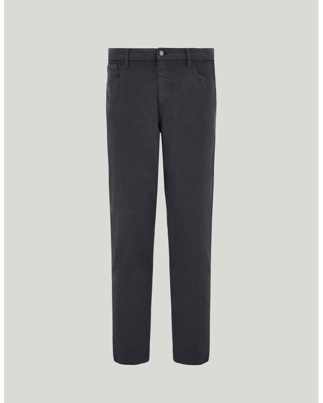 Canali Blue Levante Dark Comfort Cotton Microtwill Regular-Fit Pants for men
