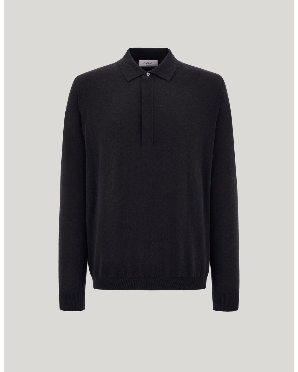 Canali Blue Nuvola Seamless Extra-Fine Merino Wool Polo Shirt for men