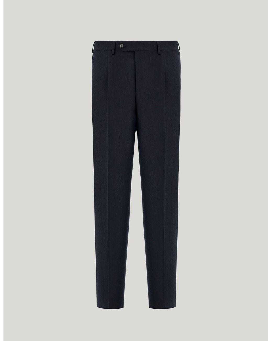 Canali Blue Impeccabile Wool Flannel Regular-Fit Pants for men