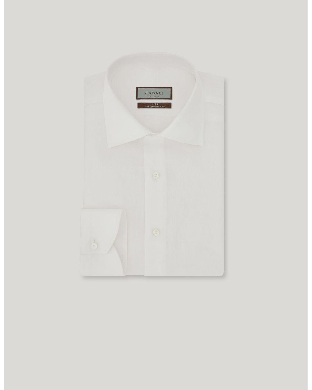Canali White 140/2 Cotton Regular-Fit Shirt for men
