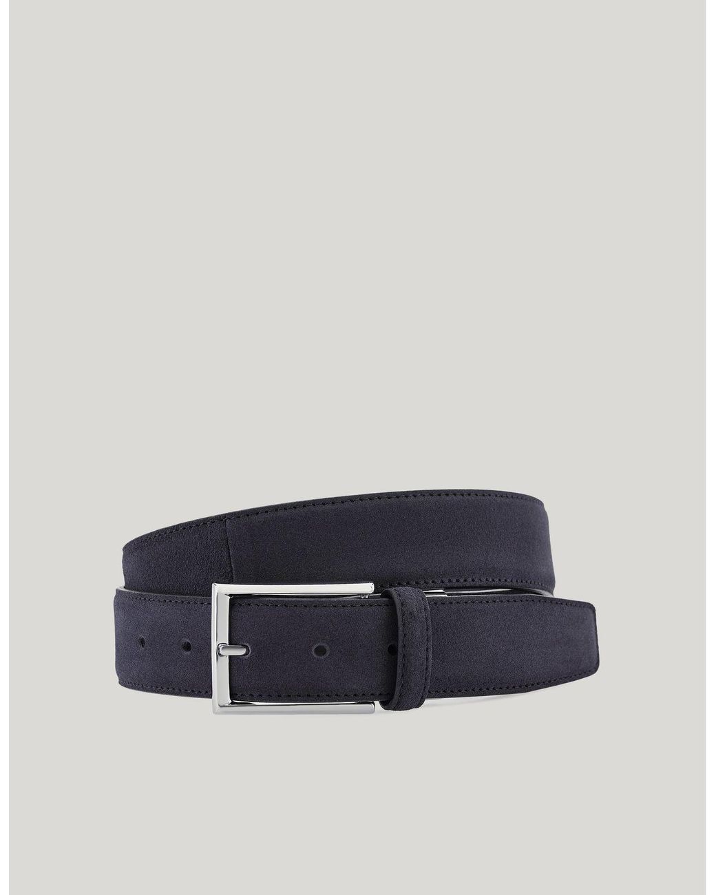 Canali Blue Suede Calfskin Belt for men