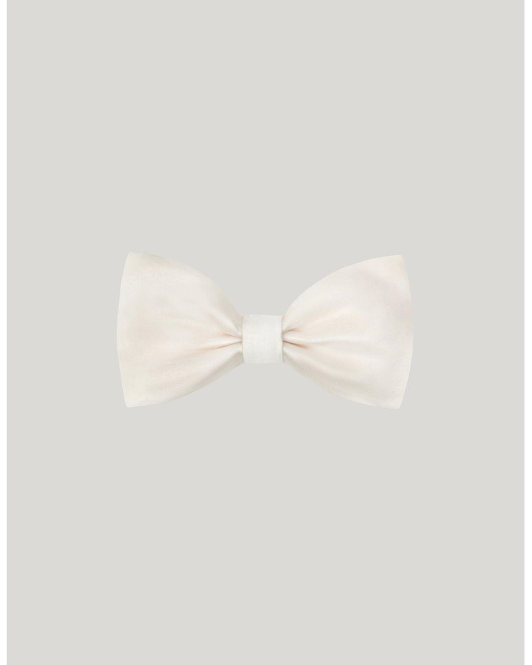 Canali White Ivory Silk Bow Tie for men