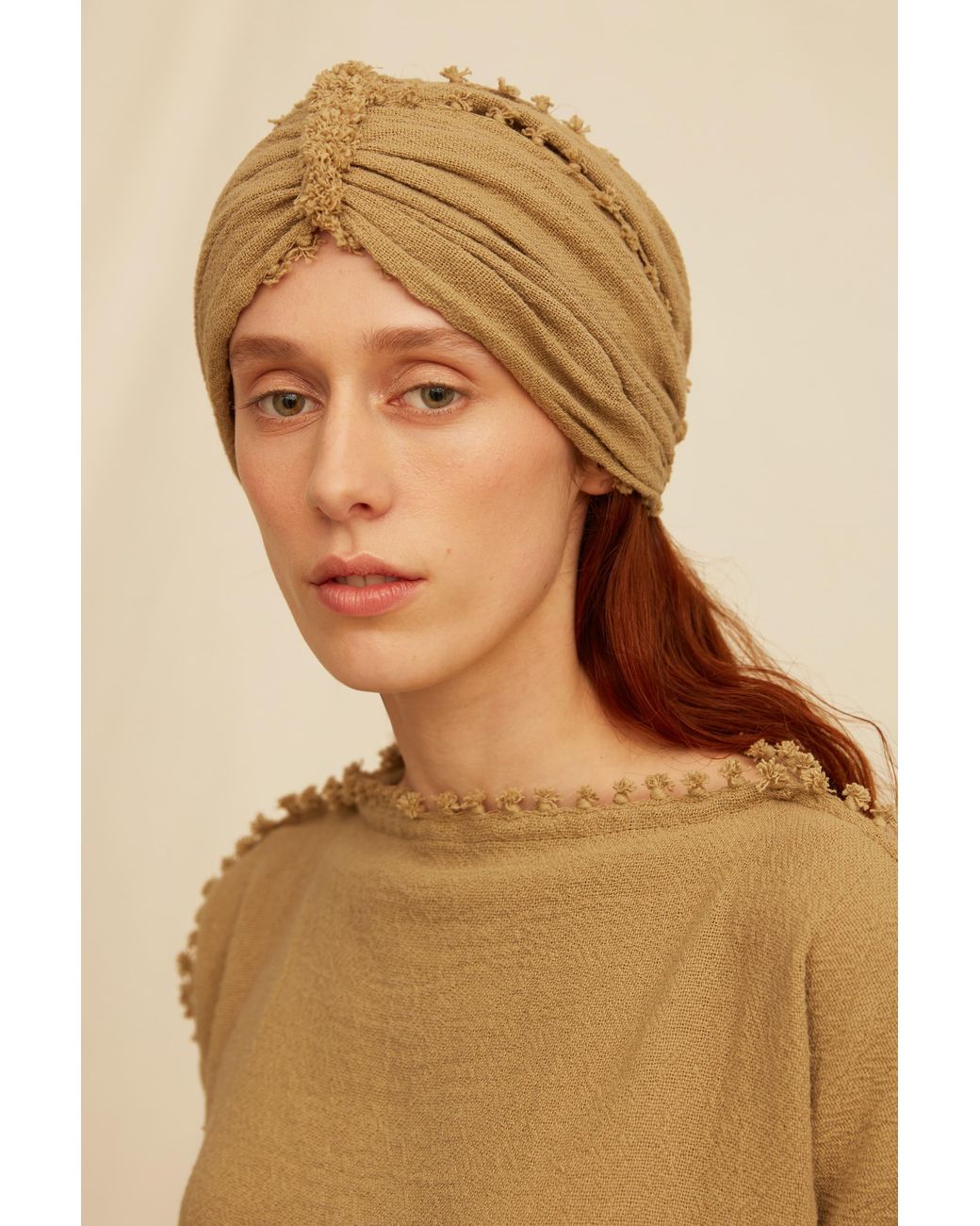 Caravana Brown Ixcan Turban Cotton Jute