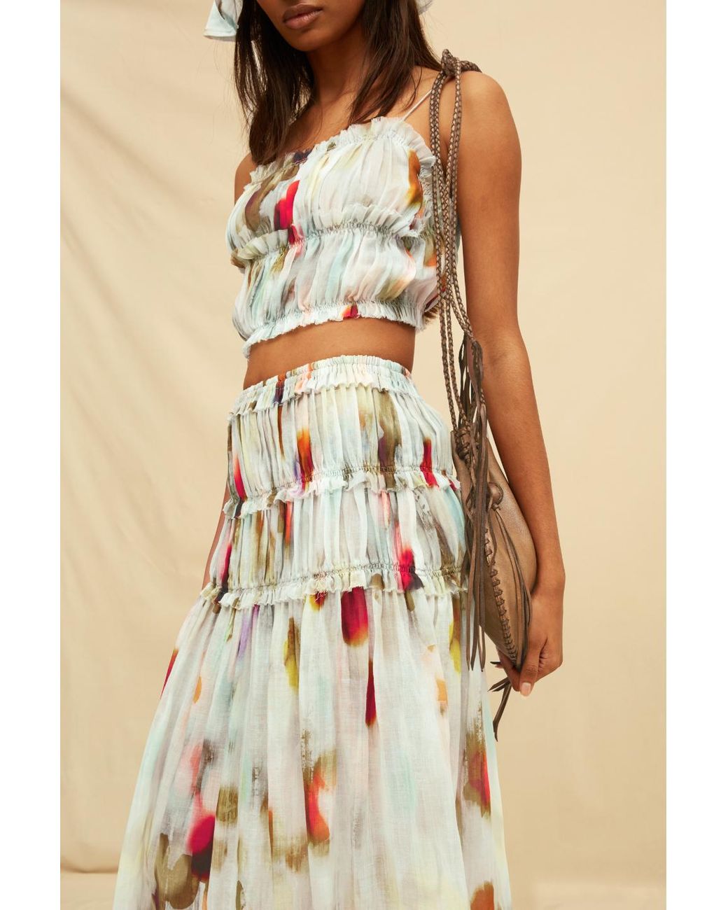 Caravana Green Maelis Maxi Skirt Lyocell Ramie